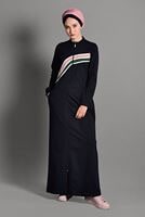 Hijab clothing NAVY BLUE ZIPPED SPORT TOPCOAT 0128 