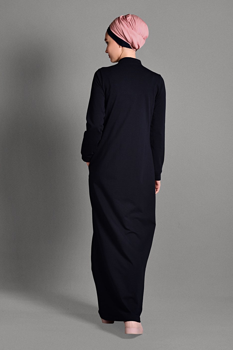 Hijab clothing NAVY BLUE ZIPPED SPORT TOPCOAT 0128 