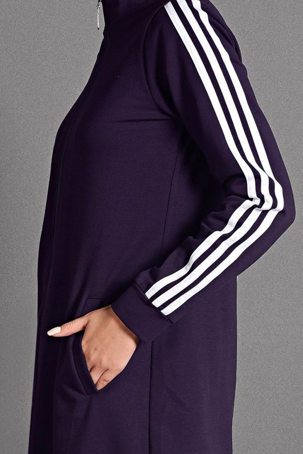 Vêtements hijab  ZIPPED STRIPPED SPORT TOPCOAT 8028  - TRENDTESETTÜR