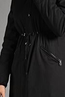 Tesettür giyim SİYAH KAPÜŞONLU FERMUAR DETAYLI KABAN  053 