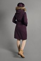 Tesettür giyim MÜRDÜM KAPÜŞONLU FERMUAR DETAYLI KABAN  053 