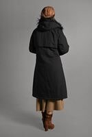 Tesettür giyim SİYAH KÜRK DETAYLI GABARDİN KABAN 4123 
