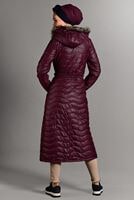 Vêtements hijab ROUGE BORDEAUX MANTEAU LONG À BOUFFANT AVEC CAPUCHE 4391 