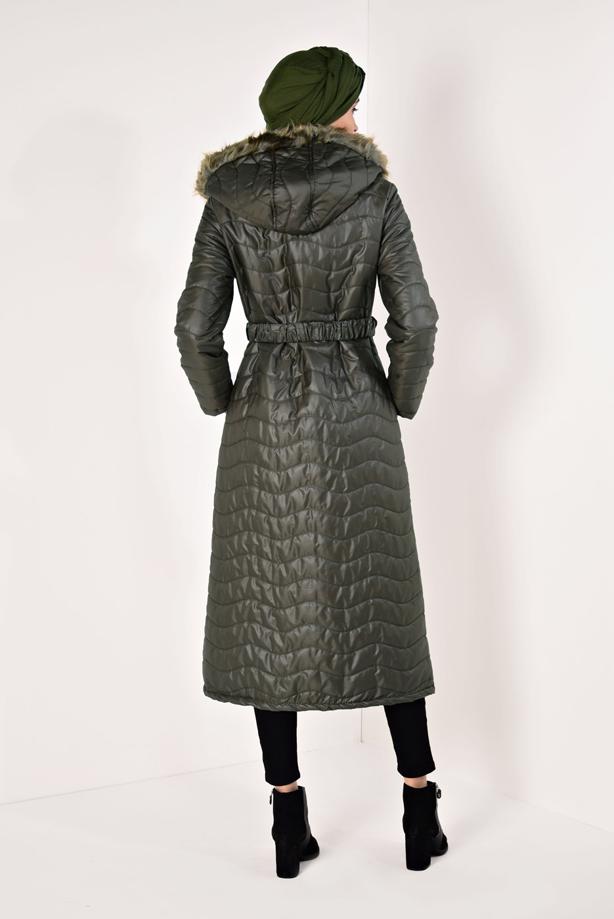 Vêtements hijab  HOODED LONG PUFFER COAT 4391 - TRENDTESETTÜR