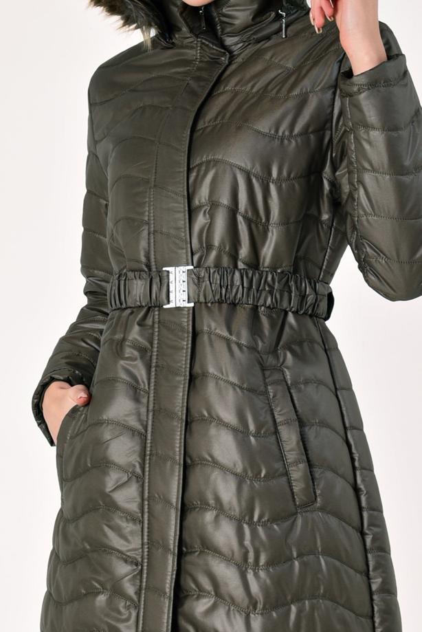 Vêtements hijab  HOODED LONG PUFFER COAT 4391 - TRENDTESETTÜR