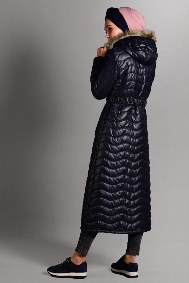 Vêtements hijab  HOODED LONG PUFFER COAT 4391 - TRENDTESETTÜR