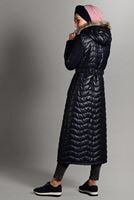 Vêtements hijab BLEU MARINE MANTEAU LONG À BOUFFANT AVEC CAPUCHE 4391 