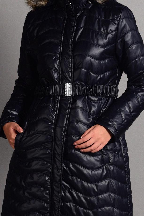 Vêtements hijab  HOODED LONG PUFFER COAT 4391 - TRENDTESETTÜR