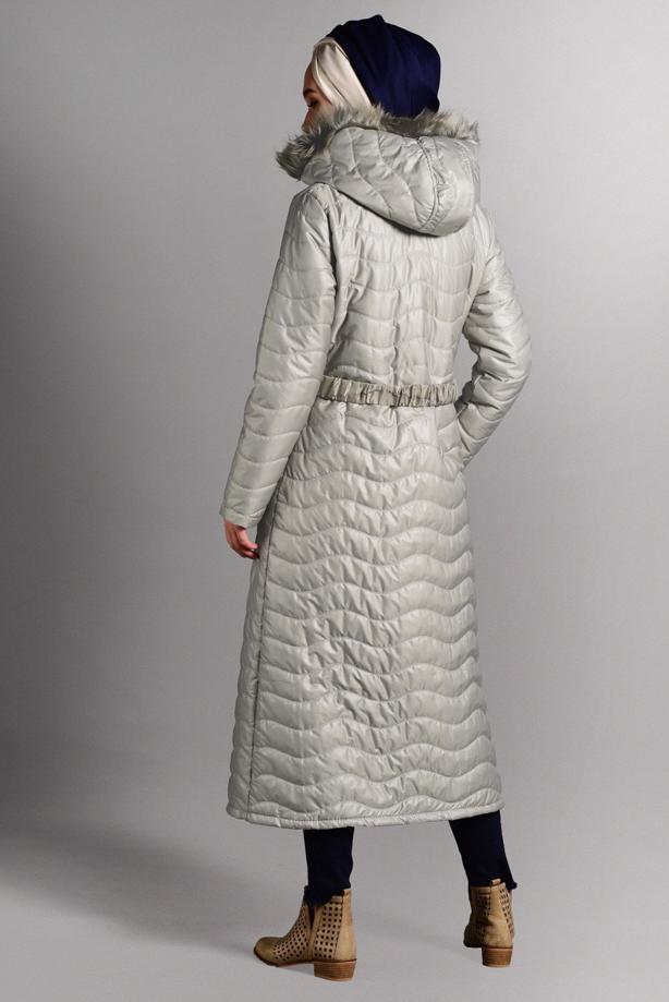 Vêtements hijab  HOODED LONG PUFFER COAT 4391 - TRENDTESETTÜR