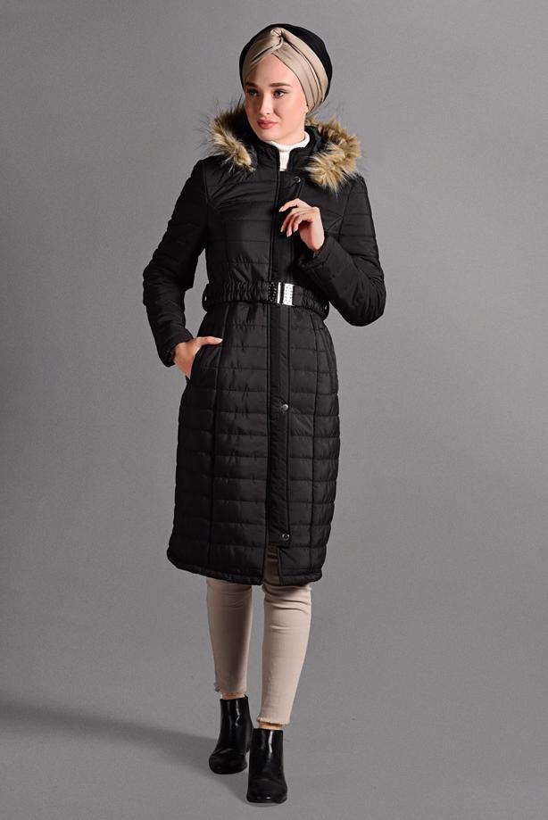 Vêtements hijab  BELTED PUFFER COAT 4502  - TRENDTESETTÜR