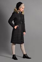 Hijab clothing BLACK BELTED PUFFER COAT 4502 