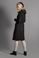 Tesettür giyim SİYAH KAPÜŞONLU ŞİŞME KABAN 4502