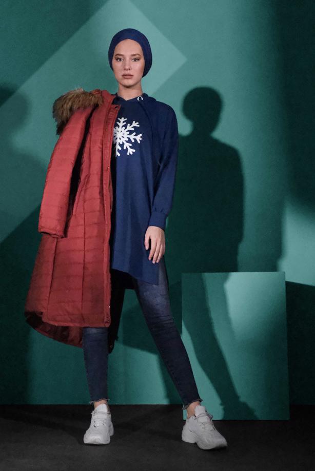 Vêtements hijab  BELTED PUFFER COAT 4502  - TRENDTESETTÜR