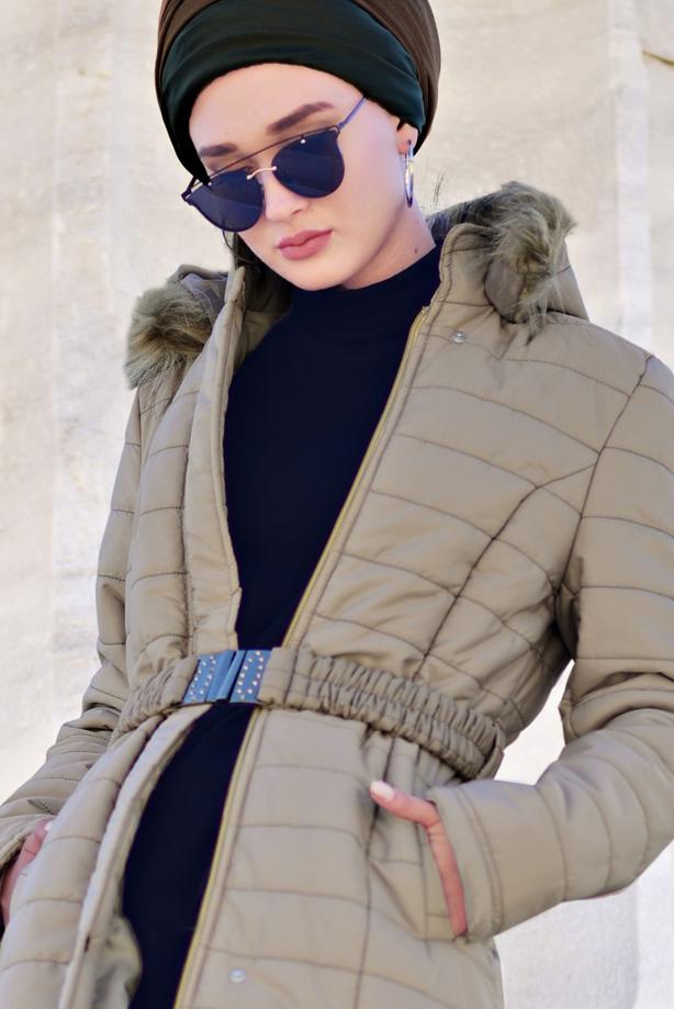 Vêtements hijab  BELTED PUFFER COAT 4502  - TRENDTESETTÜR