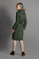 Hijab clothing KHAKI BELTED PUFFER COAT 4502 