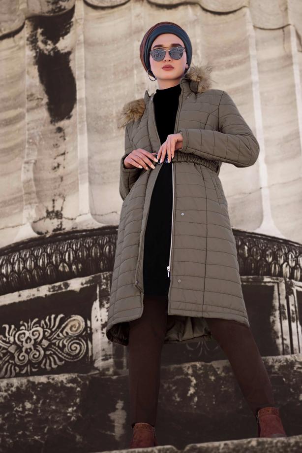 Vêtements hijab  BELTED PUFFER COAT 4502  - TRENDTESETTÜR