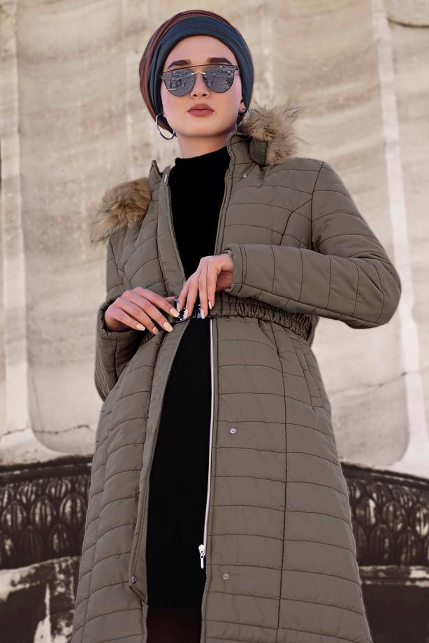 Vêtements hijab  BELTED PUFFER COAT 4502  - TRENDTESETTÜR