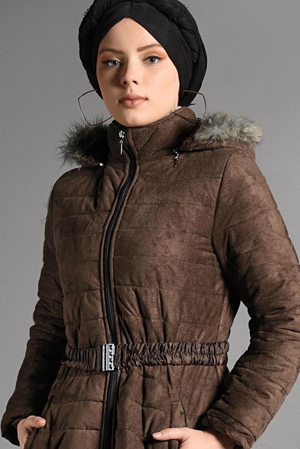 Vêtements hijab  HOODED NUBUCK COAT 5691  - TRENDTESETTÜR