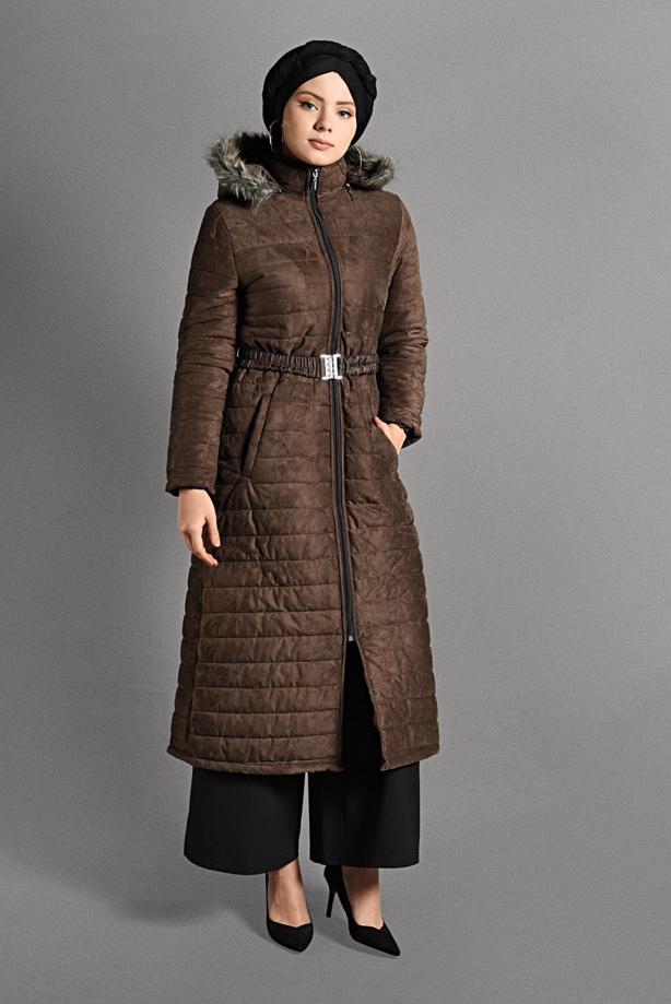 Vêtements hijab  HOODED NUBUCK COAT 5691  - TRENDTESETTÜR