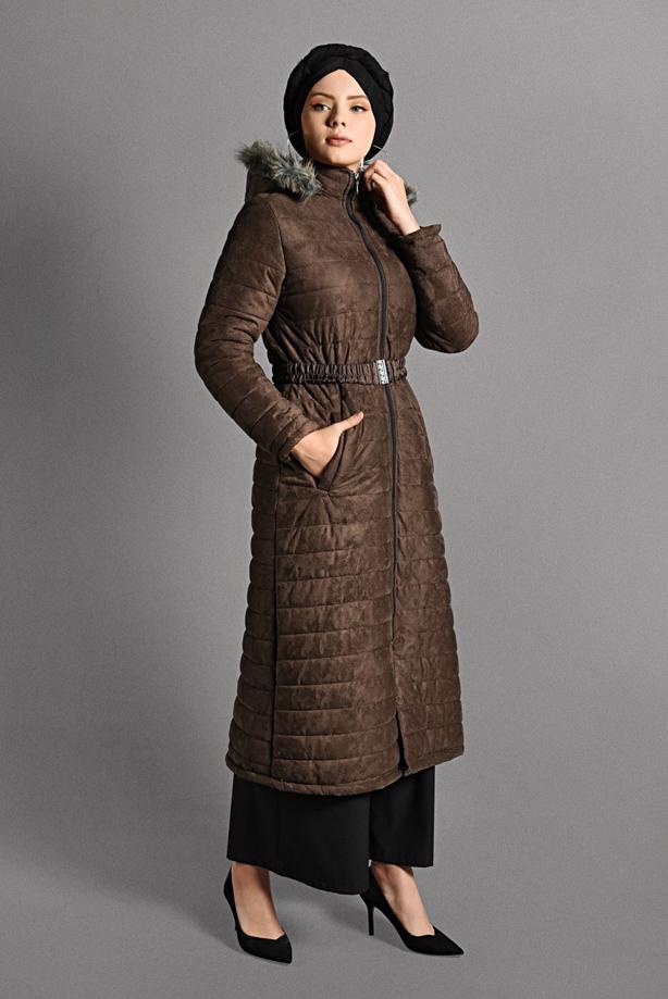 Vêtements hijab  HOODED NUBUCK COAT 5691  - TRENDTESETTÜR