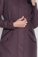 Tesettür giyim BORDO KÜRKLÜ CEP DETAYLI KABAN 9636