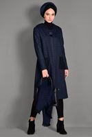Tesettür giyim LACİVERT FERMUARLI CEP DETAYLI KABAN 9683 