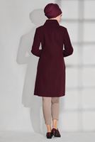 Tesettür giyim BORDO HAKİM YAKA KAŞE KABAN 9687