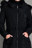 Tesettür giyim SİYAH KAPÜŞONLU CEP DETAYLI KABAN 9709 