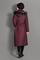 Tesettür giyim BORDO KAPÜŞONLU KEMERLİ KABAN 9711 