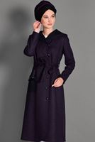 Tesettür giyim MÜRDÜM CEP DETAYLI KAPÜŞONLU KABAN 9726