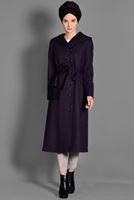 Tesettür giyim MÜRDÜM CEP DETAYLI KAPÜŞONLU KABAN 9726