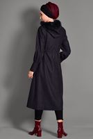 Tesettür giyim MÜRDÜM KAPÜŞONLU KABAN 9734