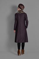 Tesettür giyim BORDO YAKASI KÜRKLÜ KEÇE KABAN 9740 