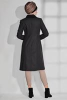 Tesettür giyim VİZON YAKASI BROŞLU KEÇE KABAN 9741