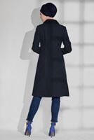 Tesettür giyim LACİVERT YAKASI BROŞLU KEÇE KABAN 9741