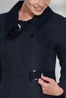 Tesettür giyim LACİVERT YAKASI BROŞLU KEÇE KABAN 9741