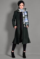 Tesettür giyim HAKİ ETEK UCU VOLANLI ERKEK YAKA KABAN 9743 