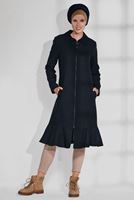 Tesettür giyim LACİVERT ETEK UCU VOLANLI ERKEK YAKA KABAN 9743 