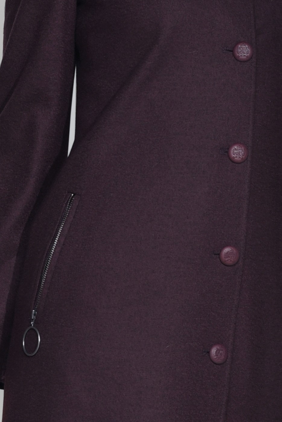 Tesettür giyim MÜRDÜM DÜĞMELİ HAKİM YAKA KABAN 9744 