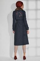 Tesettür giyim LACİVERT KRUVAZE NAKIŞ DETAYLI KABAN 9745 