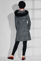 Tesettür giyim GRİ FERMUAR DETAYLI KEÇE KABAN 9751