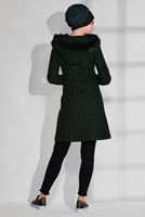 Tesettür giyim HAKİ FERMUAR DETAYLI KEÇE KABAN 9751