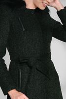 Tesettür giyim HAKİ FERMUAR DETAYLI KEÇE KABAN 9751