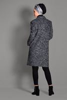 Tesettür giyim GRİ DÜĞMELİ KEÇE KABAN 9757