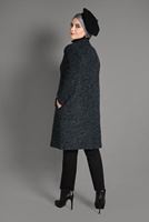 Tesettür giyim GRİ DÜĞMELİ KEÇE KABAN 9757