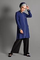 Hijab clothing NAVY BLUE PATCH DETAILED TRACKSUIT 9106 