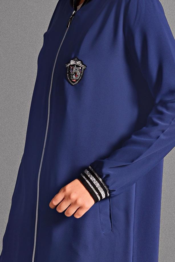 Hijab clothing NAVY BLUE PATCH DETAILED TRACKSUIT 9106  - TRENDTESETTÜR