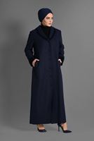 Vêtements hijab BLEU MARINE MANTEAU À BOUTONNÉ 9696