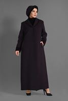 Vêtements hijab POURPRE MANTEAU À BOUTONNÉ 9696 
