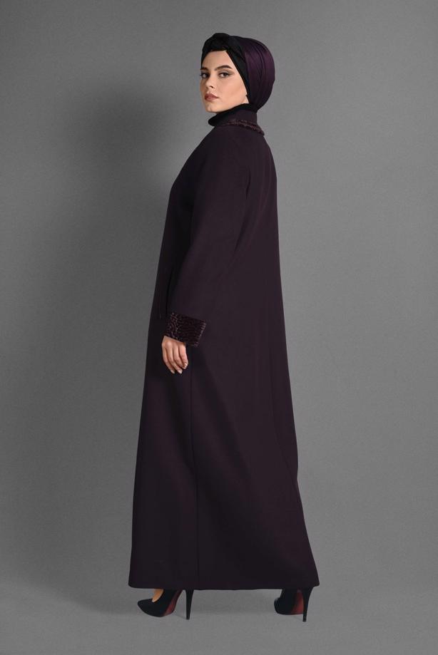Vêtements hijab POURPRE MANTEAU À BOUTONNÉ 9696  - TRENDTESETTÜR
